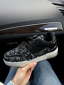 Кросівки жіночі чорні Louis Vuitton Trainer Black White (10125)