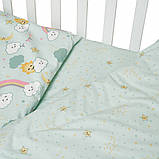 Змінна постіль на 4 елементи Twins Sky, ментол, фото 3
