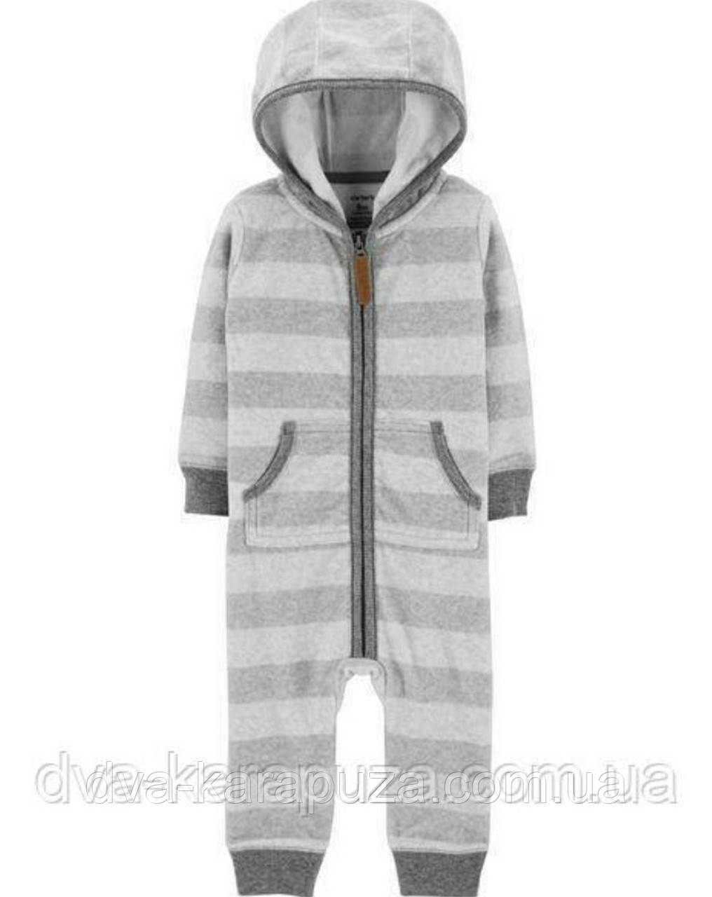 Теплий флісовий чоловічок, комбінезон із капюшоном для хлопчика відомого бренда США, 24 міс!, фото 1