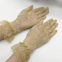 Короткі фатинові рукавиці жіночі рукавички весільні рукавиці