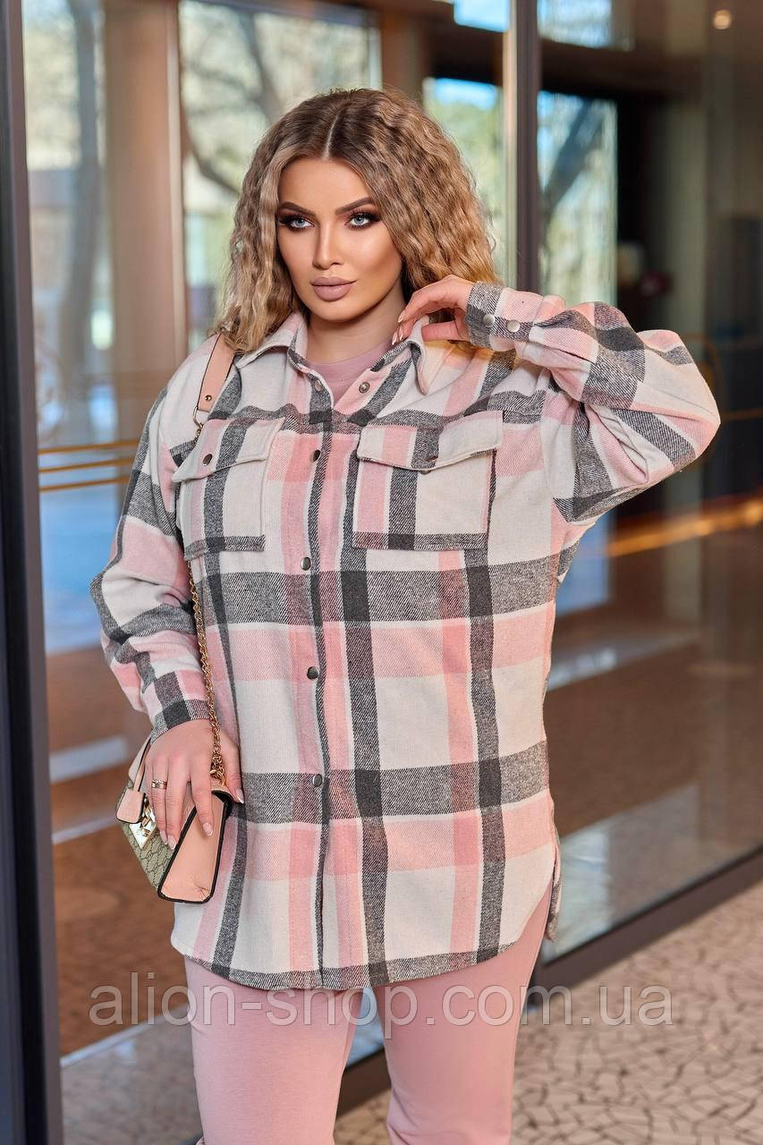 Жіноча сорочка в клітку батал новинка 2023, фото 1