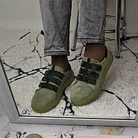 Шкіряні кеди на липучці