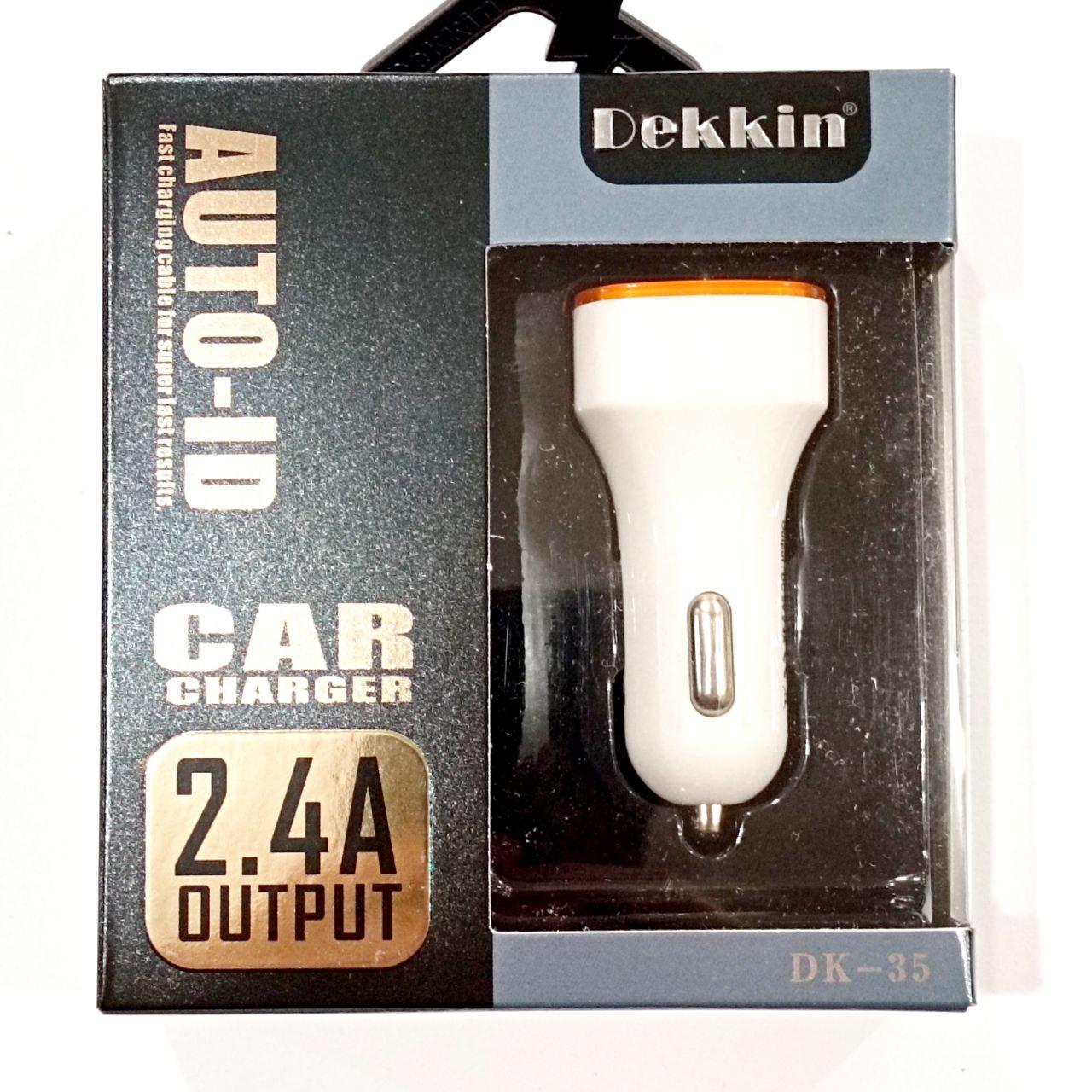 Автомобільний зарядний пристрій USB x 2 Dekkin DK-35