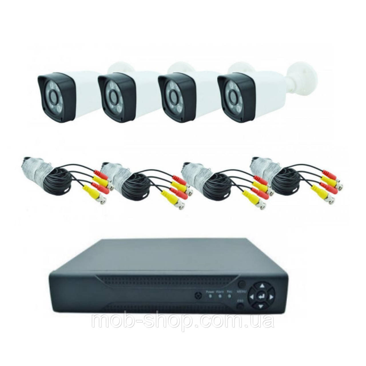 Відеореєстратор 4-канальний DVR KIT HD720 система відео спостереження для будинку офісу складу + 4 камери