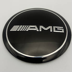Наклейка для ковпачків із логотипом Mercedes-Benz Мерседес AMG 56 мм чорна мерседес АМГ