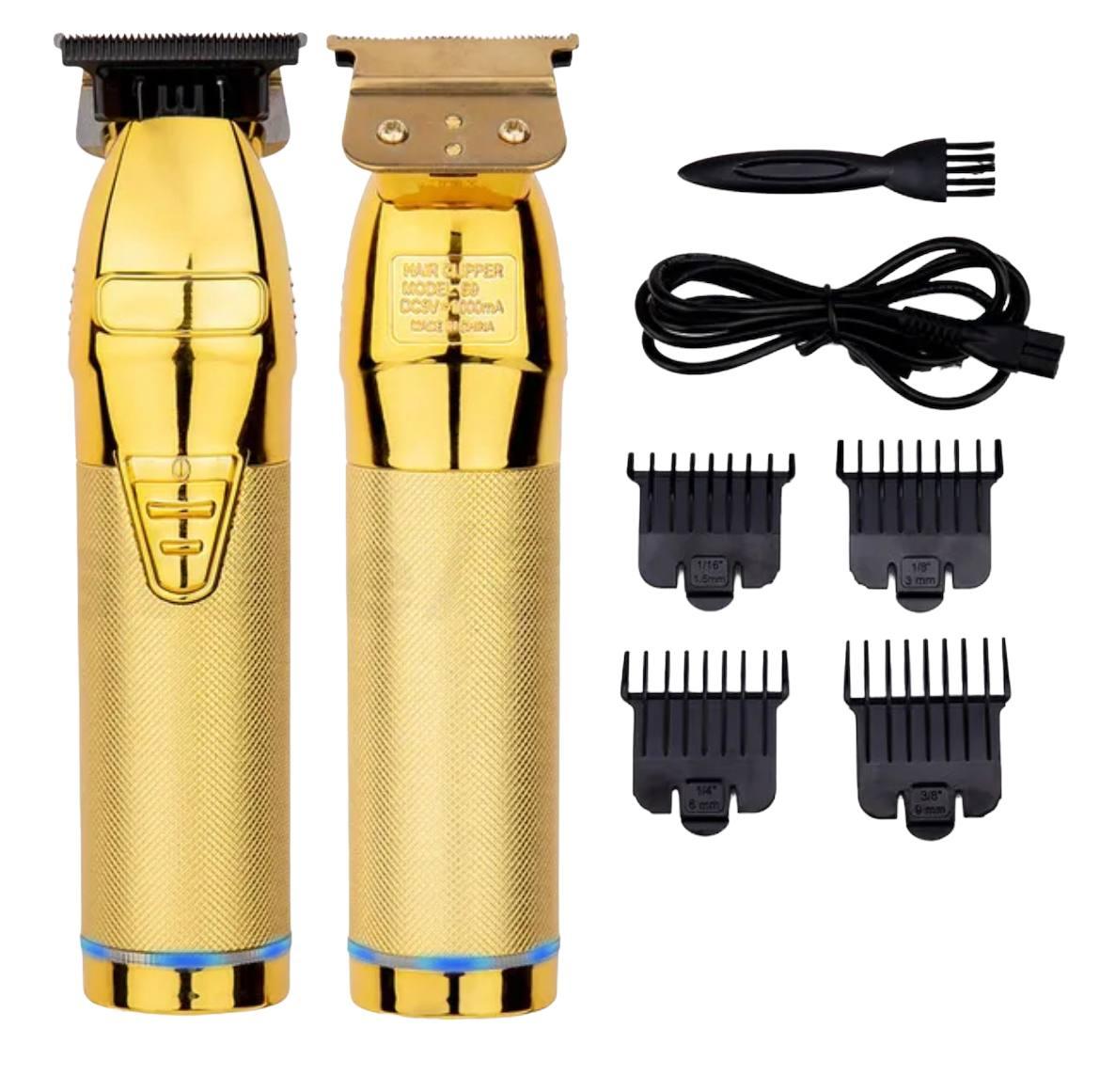 Тример для бороди та стрижки волосся LCD Portable Barber золотистий, фото 1