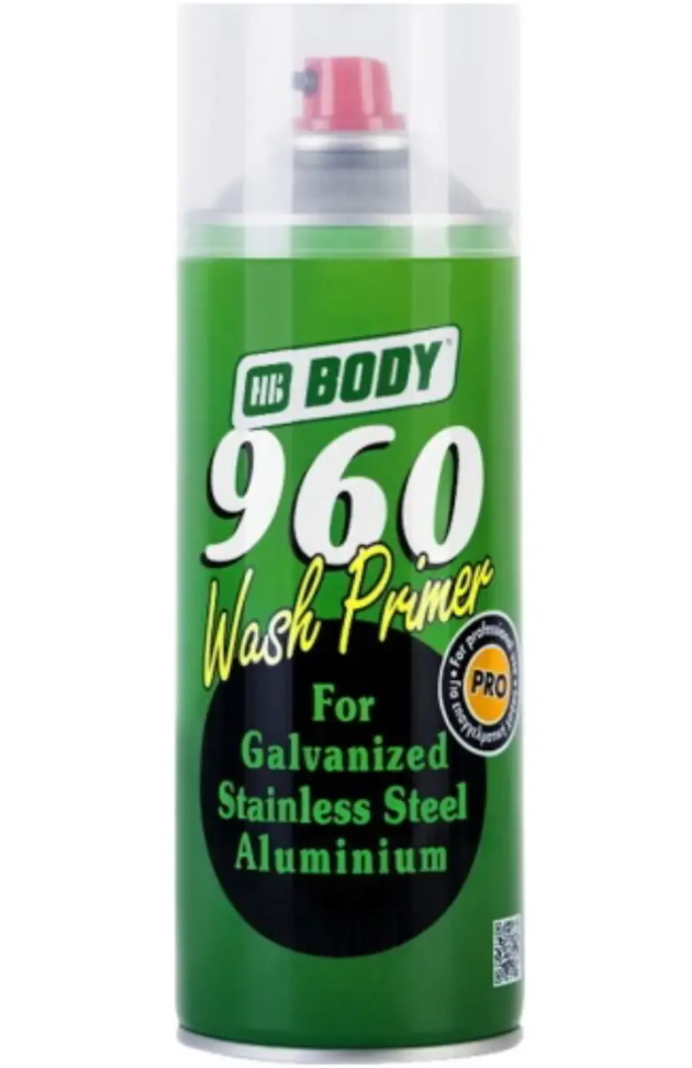 Spray 960 Wash primer кислотний грунт жовтий 400 мл, HB BODY
