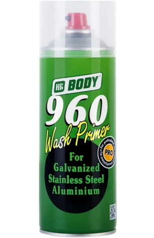 Spray 960 Wash primer кислотний грунт жовтий 400 мл, HB BODY, фото 1