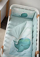Дитячий комплект у ліжечко Baby Veres Menthol whale New 6 одиниць, фото 3