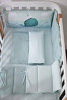 Дитячий комплект у ліжечко Baby Veres Menthol whale New 6 одиниць, фото 6