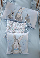 Постільна білизна з бортиками Baby Veres Summer Bunny blue New 6 в 1, фото 4