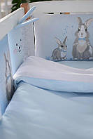 Постільна білизна з бортиками Baby Veres Summer Bunny blue New 6 в 1, фото 6
