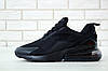 Чоловічі та жіночі кросівки Nike Air Max 270 All Black (Чорні) Взуття Найк Аір Макс 270 текстиль демісезон, фото 2