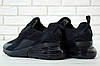 Чоловічі та жіночі кросівки Nike Air Max 270 All Black (Чорні) Взуття Найк Аір Макс 270 текстиль демісезон, фото 4