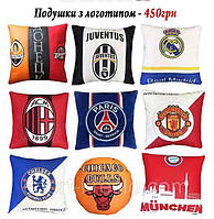 Подушка сувенірна декоративна з вишивкою логотипу