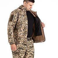 Куртка пиксель soft shell,Демисезонная тактическая армейская водостойкая куртка soft shell пиксель ВСУ