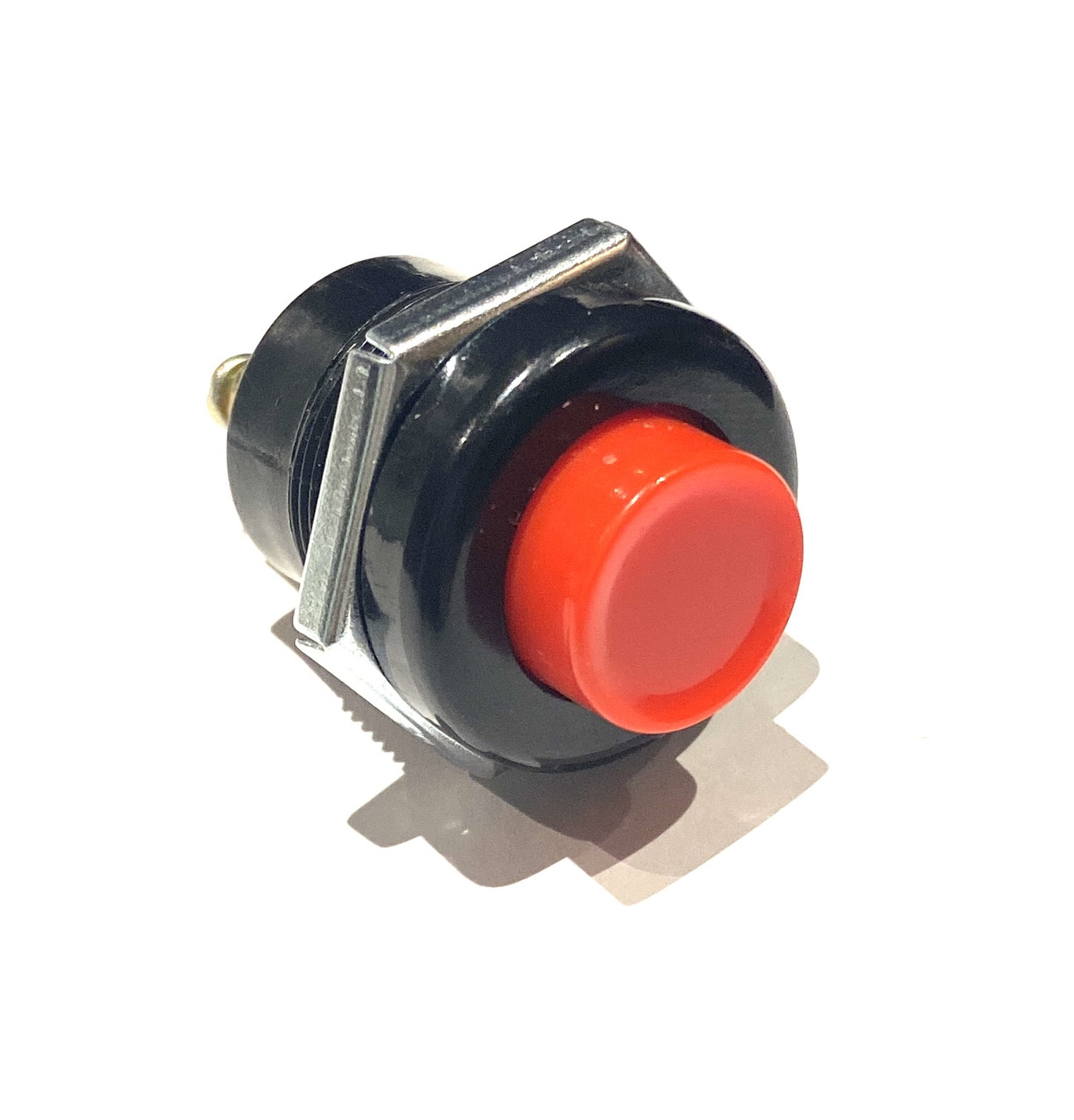 Кнопка кругла без фіксації 6 А/125v, 3 А/250v, 2 контакти з болтами
