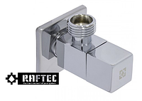 Угловой кран 1/2х1/2 для подключения бытовой техники RAFTEC SILVER