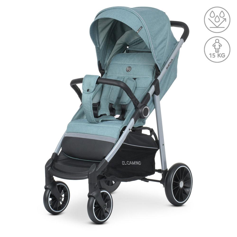 Коляска дитяча El Camino ME 1095 SIENA Cloud Blue прогулянкова, сталева алюмінієва рама, навантаження 15кг