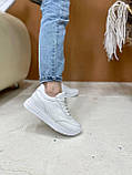 Жіночі кросівки білі шкіряні на шнурівці Dino Vittorio, фото 3