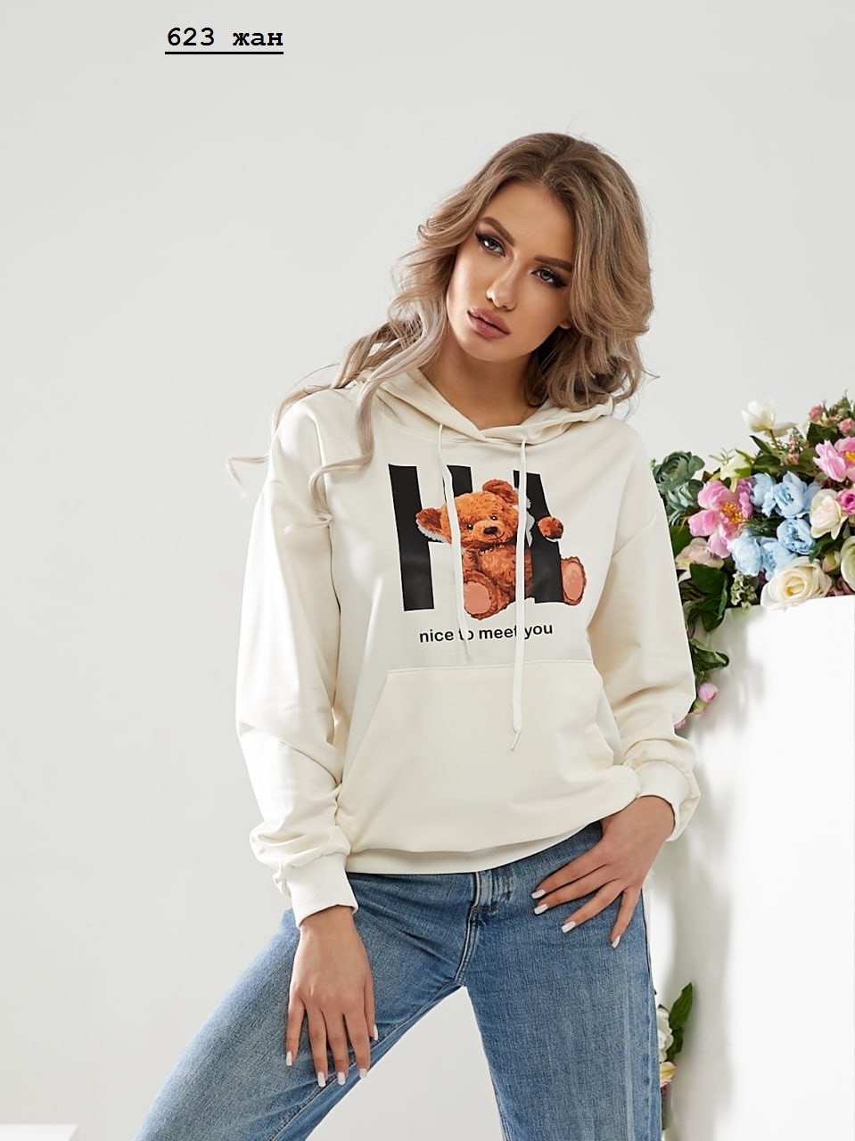 Стильний батник " HI " жіночий норма  623 жан, фото 1