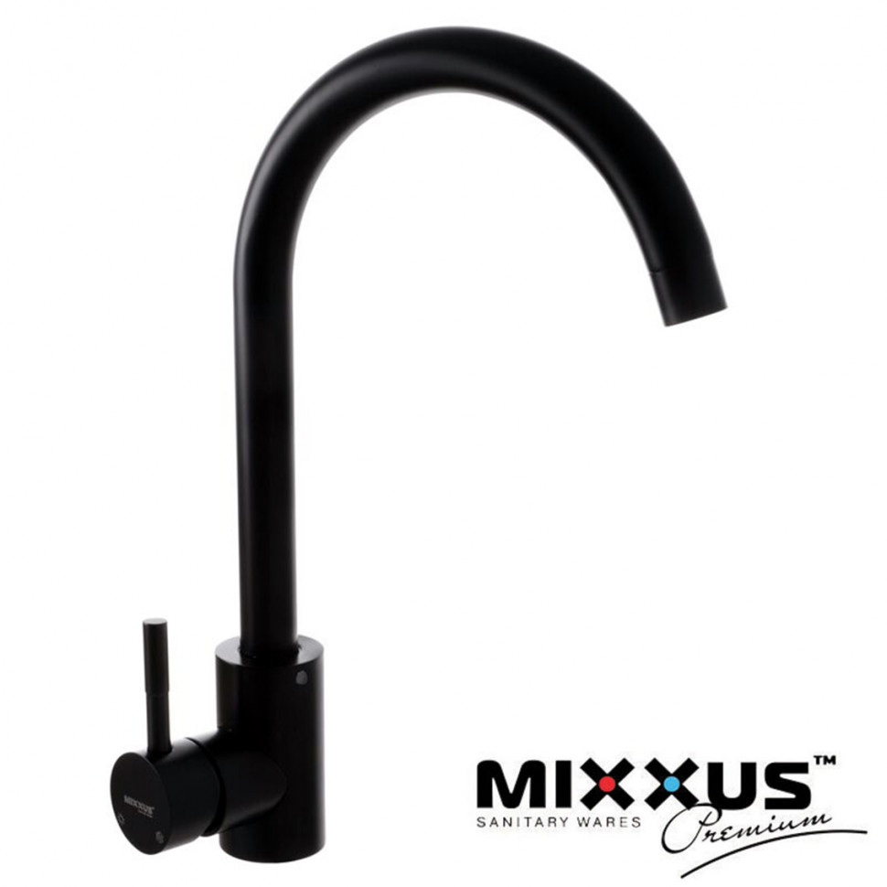 MIXXUS SUS-011 BLACK Змішувач для кухні з нержавіючої сталі чорний