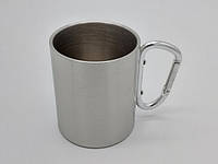 Термокружка для кофе и чая из нержавейки Кружка термос с карабином Чашка-термос 300 мл IKA SHOP
