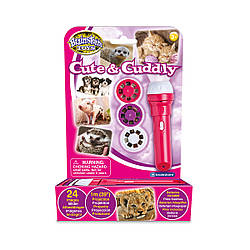 Ліхтарик-проєктор BRAINSTORM — ОЧИСНІ І ПУШИСНІ ЖИВОТНІ (3 диски, 24 картинки)