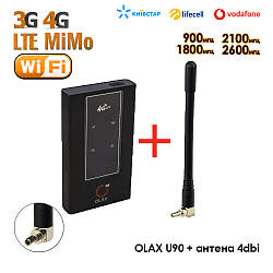 4G інтернет-комплект з Wi-Fi роутер 4G OLAX MF981 та 2 антени 4G(LTE) по 4 db. До 6 годин на батареї