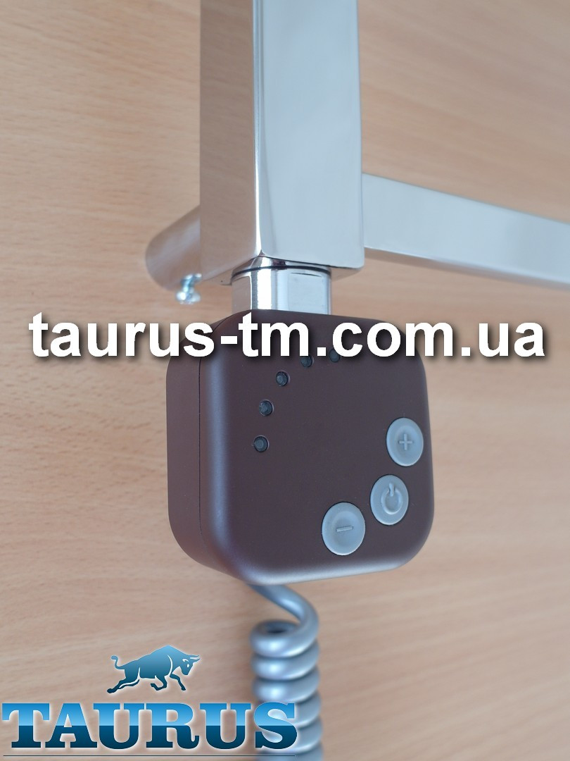 Квадратний коричневий ТЕН HeatQ з регулятором 30-60С та таймером 2 год + LED підсвітка; Польща; Поворотний