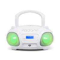 Бумбокс Auna Roadie DAB DAB/DAB+ FM LED Disco Light Effect USB Bluetooth White