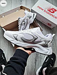 Чоловічі кросівки New Balance 725 весна-осінь з сіткою білі зі сріблом. Живе фото, фото 6