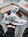 Чоловічі кросівки New Balance 725 весна-осінь з сіткою білі зі сріблом. Живе фото, фото 2