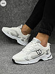 Чоловічі кросівки New Balance 725 весна-осінь з сіткою білі зі сріблом. Живе фото, фото 5