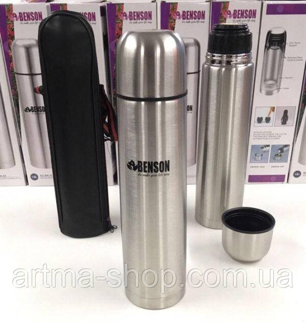 Вакуумний термос із нержавіючої сталі Benson BN-053 1000мл, фото 1