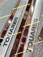 Защитные Накладки на пороги Volkswagen TOUAREG *2002-2010 Фольксваген Таурег ПРЕМИУМ НЕРЖАВЕЙКА комплект 4шт.