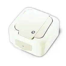 Розетка VIKO зовнішня Palmiye 1гніздо із заземленням та кришкою 90555408-UA1 біла