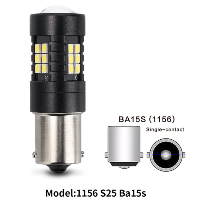 Помаранчова BA15S P21W 1156 DC12V Оманка LED Лампа автомобільна світлодіодна одноконтактна