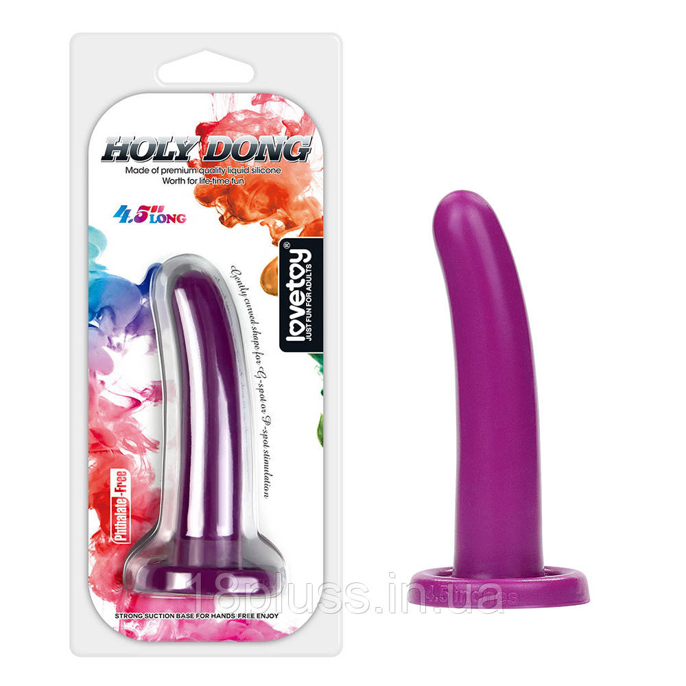 Силіконовий фалоімітатор Silicone Holy Dong Small Purple 4.5", фото 1
