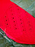 Мокасини сліпони жіночі червоні текстильні на повну ногу 38, фото 4
