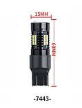Помаранчева Жовта T20 7440 7443 W21W W21/5W DC12-24V Canbus LED Автолампа світлодіодна з лінзою безцокольна, фото 6