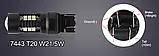 Помаранчева Жовта T20 7440 7443 W21W W21/5W DC12-24V Canbus LED Автолампа світлодіодна з лінзою безцокольна, фото 4