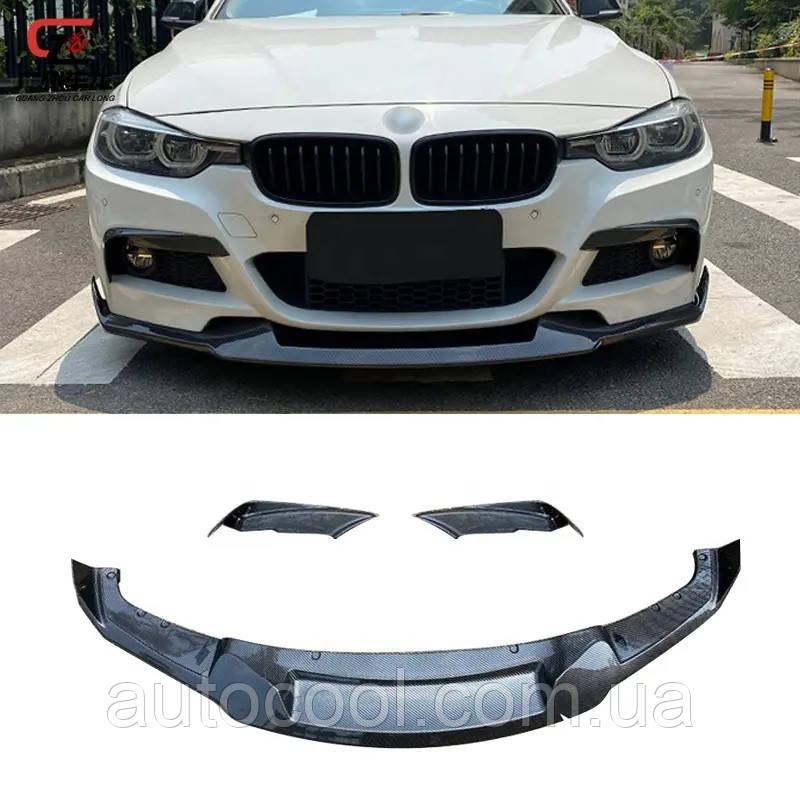 Сплітер накладка на передній бампер BMW 3 серії F30 під бампер М-пакет