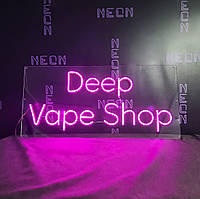 Неонова вивіска "Deep vape shop"