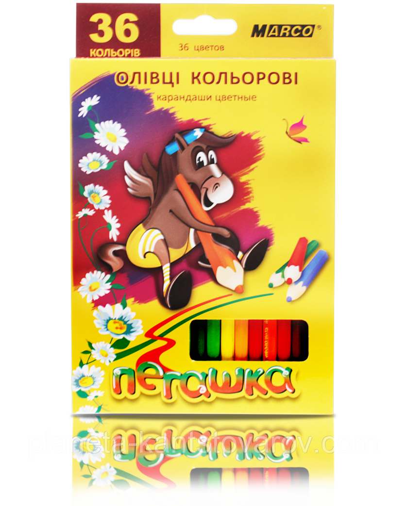 Олівці кольорові "MARCO" №1010-36CB Пегашка (36 кольорів)