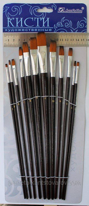 Набор кистей нейлон 7456 плоские (12 шт.)