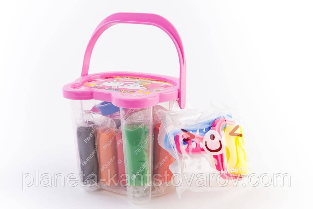 Моделін Aihao 6906 "Відро" 12кол. + пластикові фігурки, фото 1