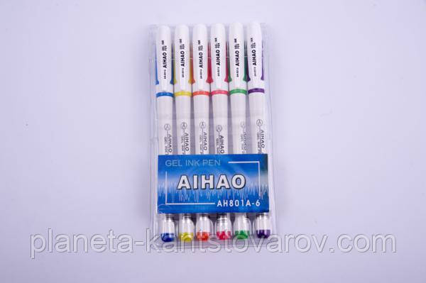 Набір гелевих ручок Aihao AH801-6 (6 кол.)