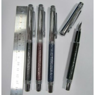 Пір'яна Ручка металева BAIXIN FP-922 (мікс, шкіра)