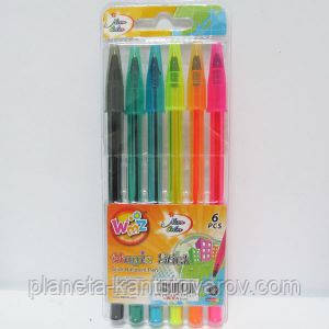 Набір кулькових ручок Beifa AA934-6U "Magic Stick" прозорий неон (6 кол.)